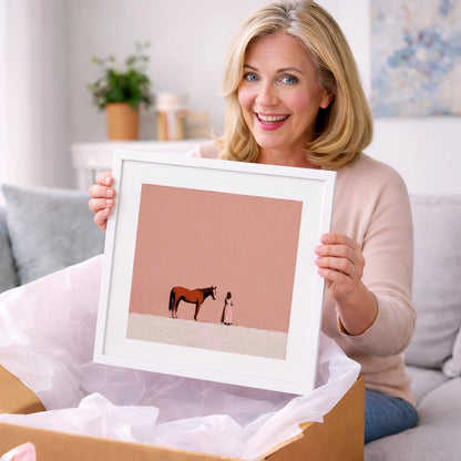 A Quiet Understanding - horse & rider art gift idea for horse lovers