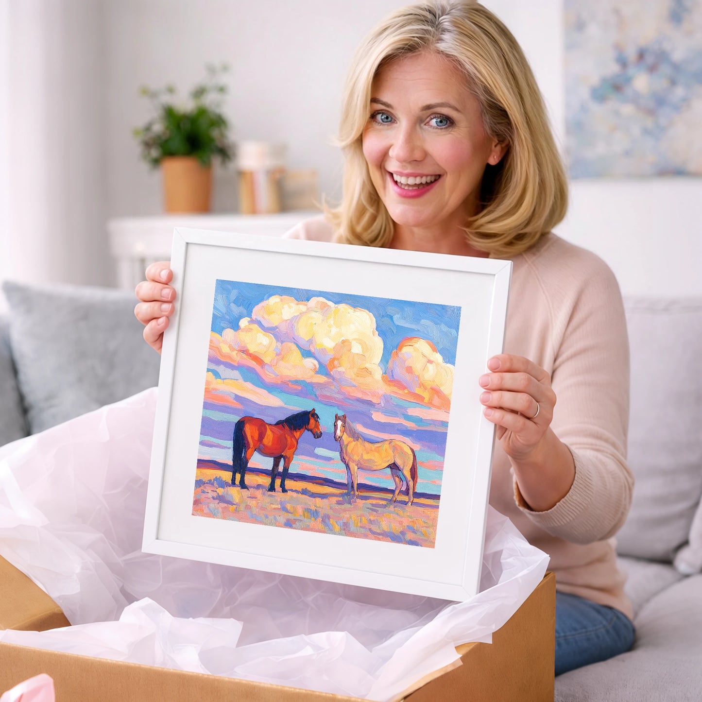 Under Painted Skies - horse landscape art gift idea for horse lovers