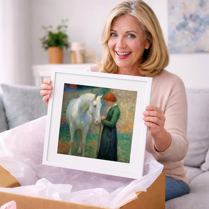 The Quiet Bond - horse & rider art gift idea for horse lovers