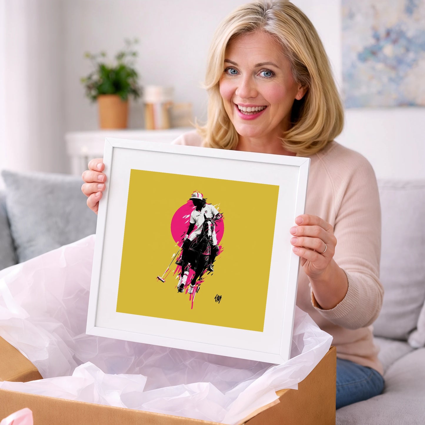The Vibrant Chukka - polo horse art gift idea for horse lovers