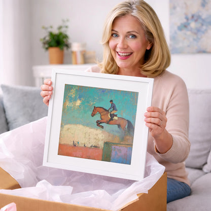 Taking Flight - show jumping horse art gift idea for horse lovers