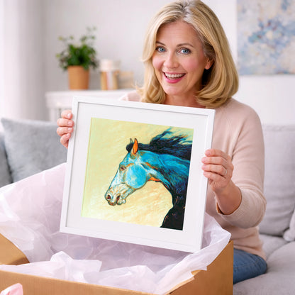 Cerulean Spirit - racing horse art gift idea for horse lovers
