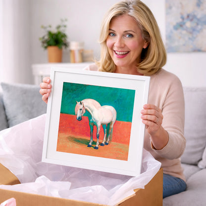 The Painted Grey - horse breed art gift idea for horse lovers