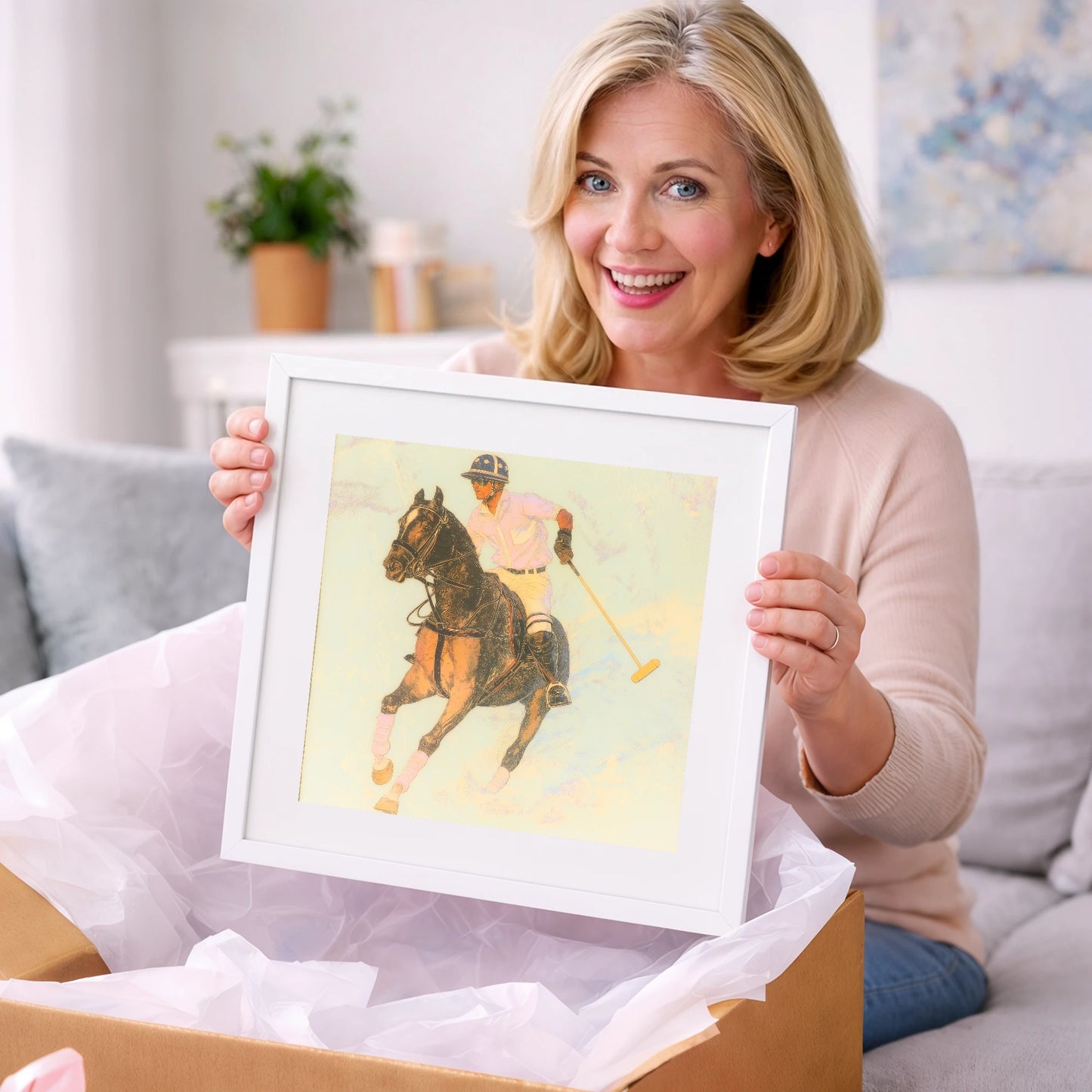 Luminous Chukka - polo horse art gift idea for horse lovers