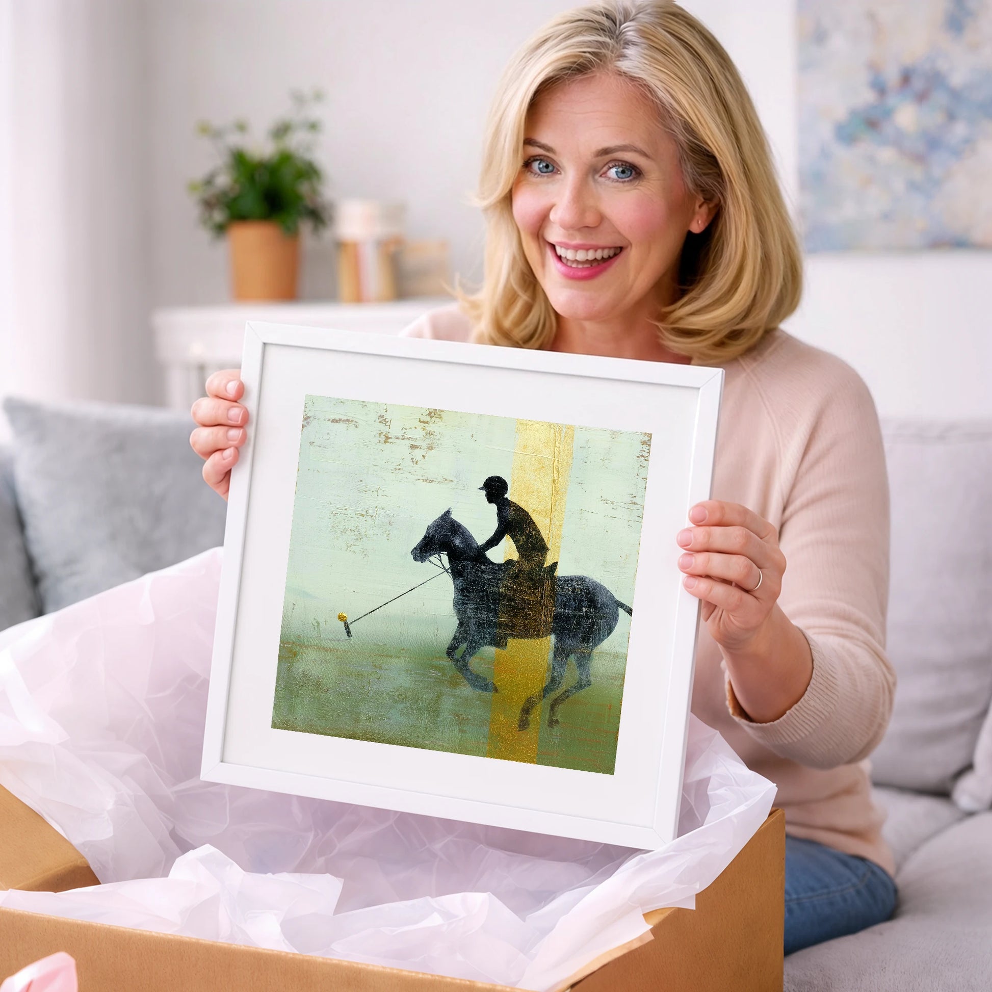 Gilded Chukka - polo horse art gift idea for horse lovers