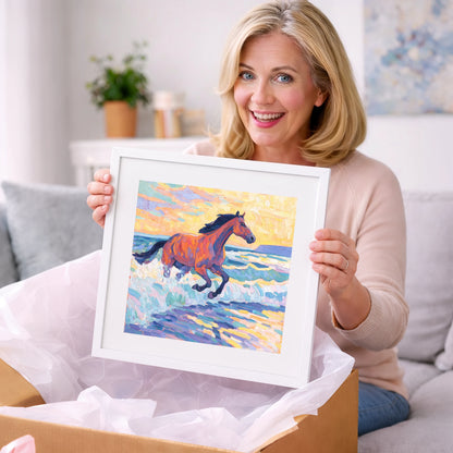 Painted Tide Canter - beach horse art gift idea for horse lovers