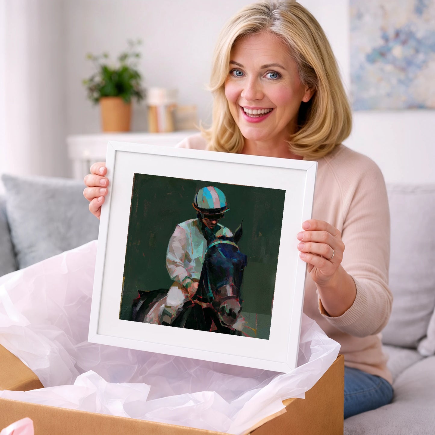 Pre-Race Focus - racing horse art gift idea for horse lovers