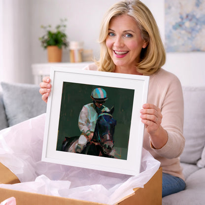 Pre-Race Focus - racing horse art gift idea for horse lovers