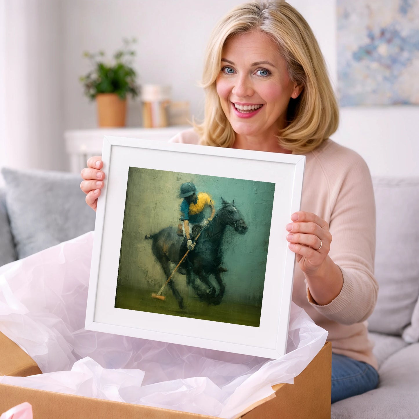 Midfield Strike - polo horse art gift idea for horse lovers
