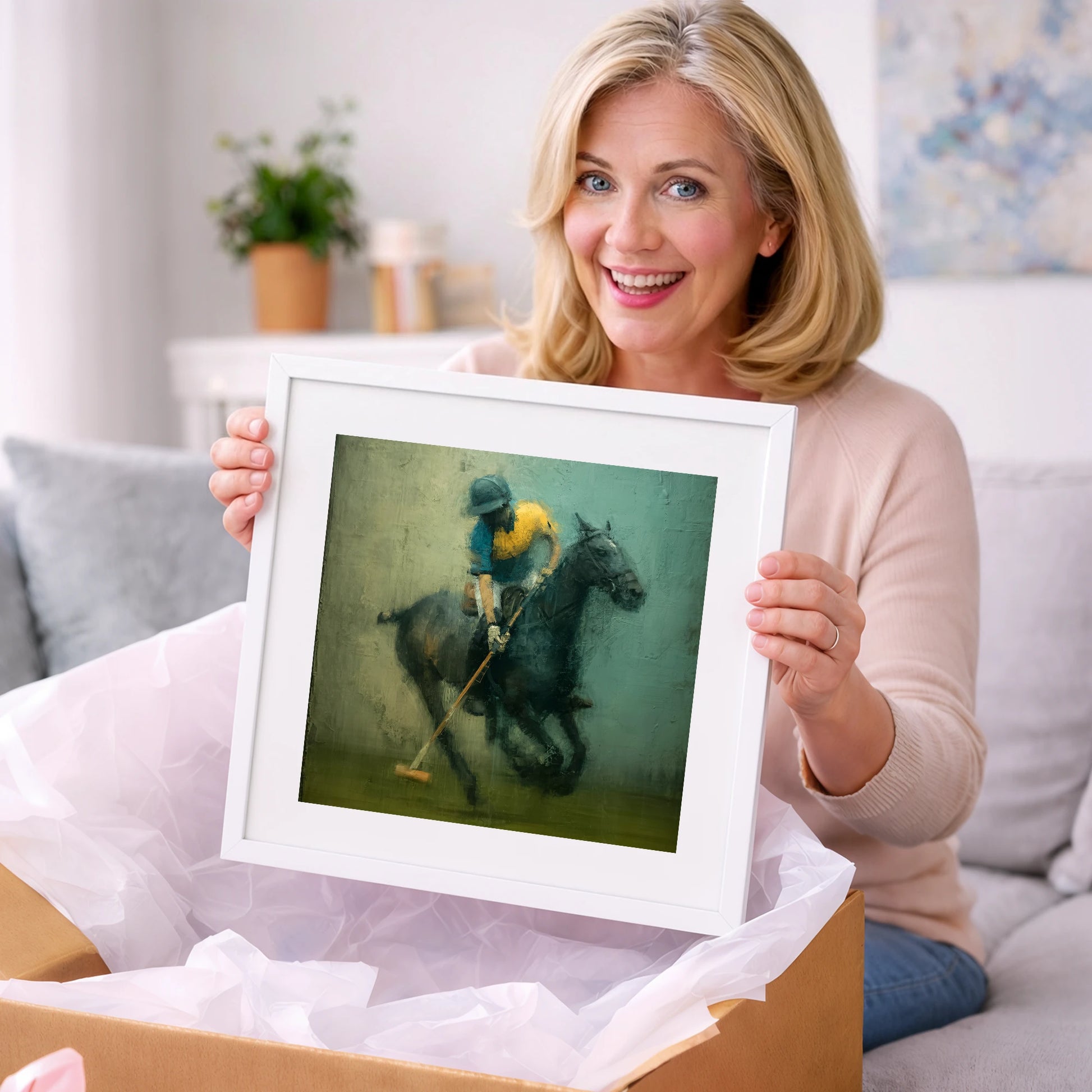 Midfield Strike - polo horse art gift idea for horse lovers
