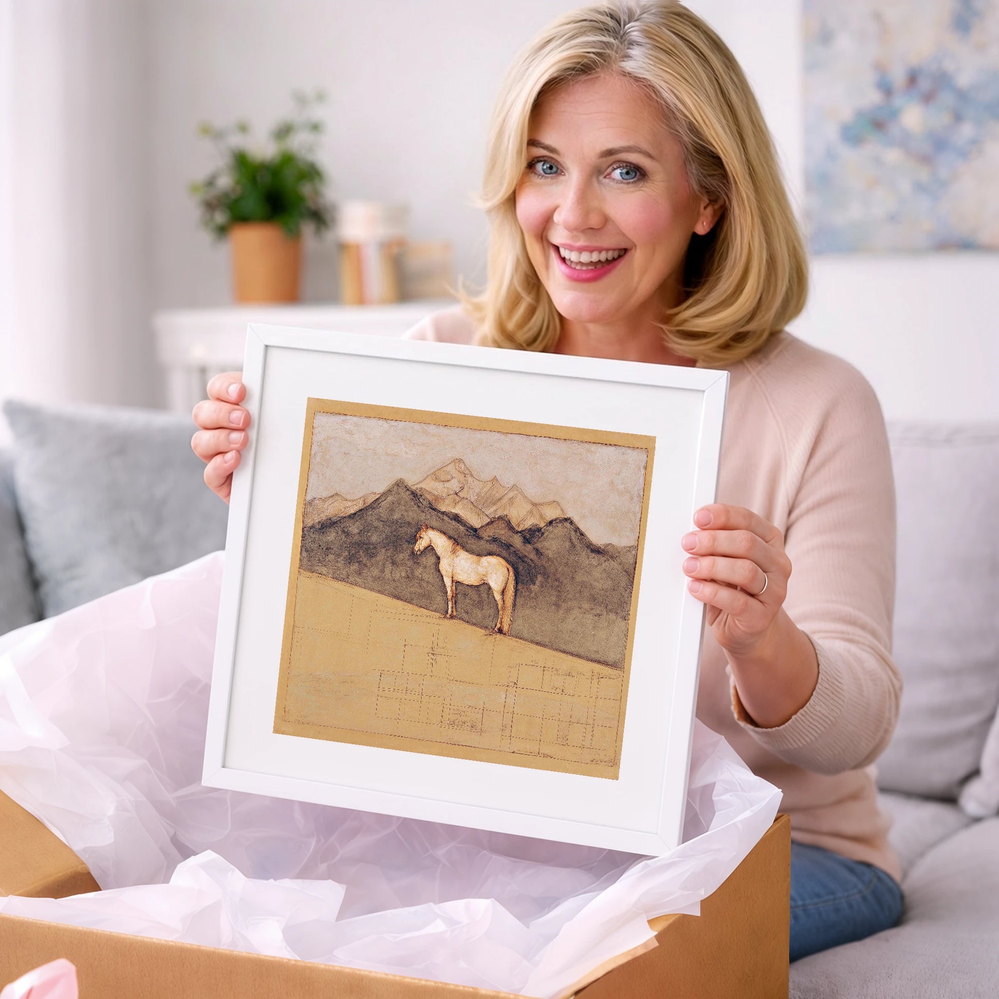 Mountain Sentinel - horse landscape art gift idea for horse lovers