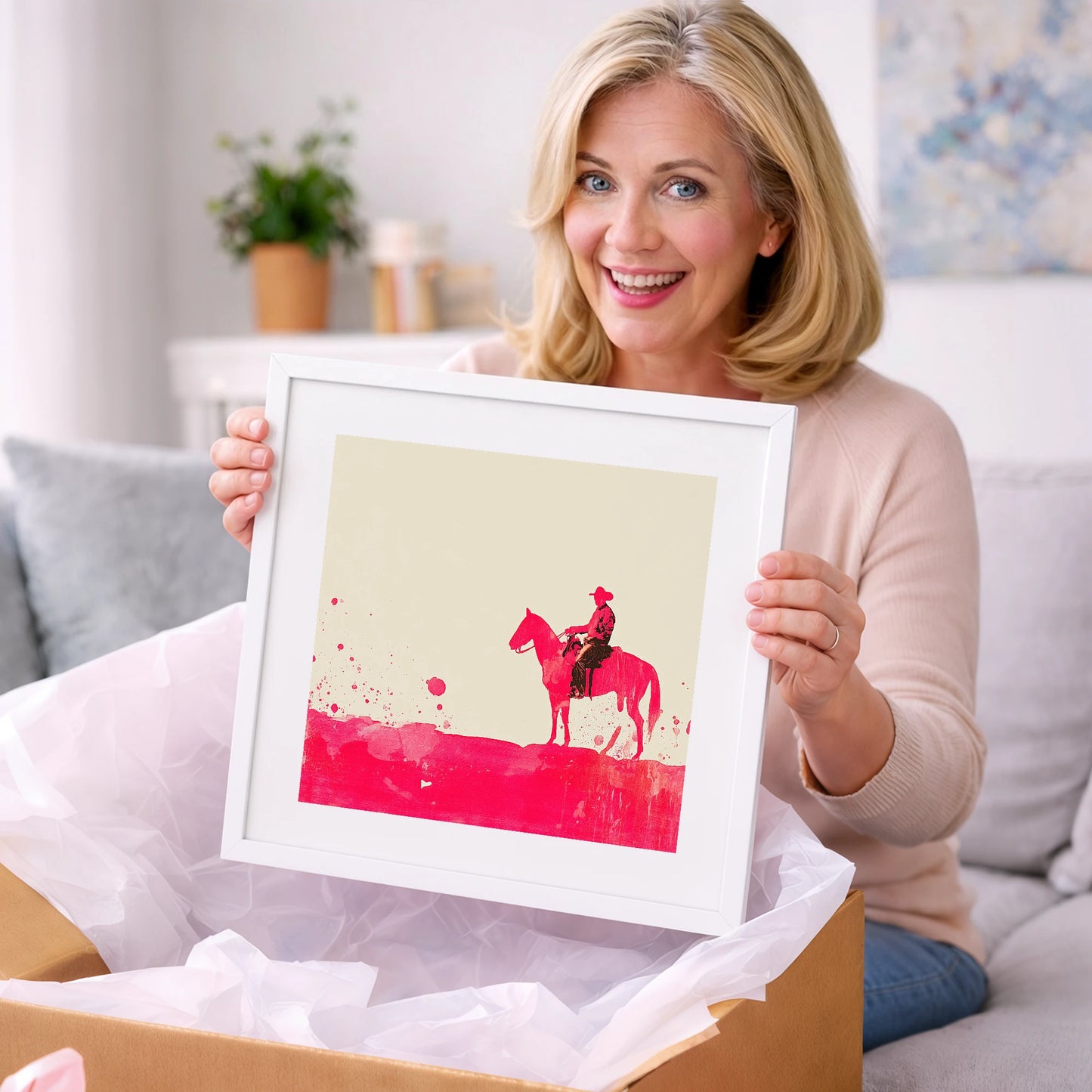 Vivid Western Silhouette - western horse art gift idea for horse lovers