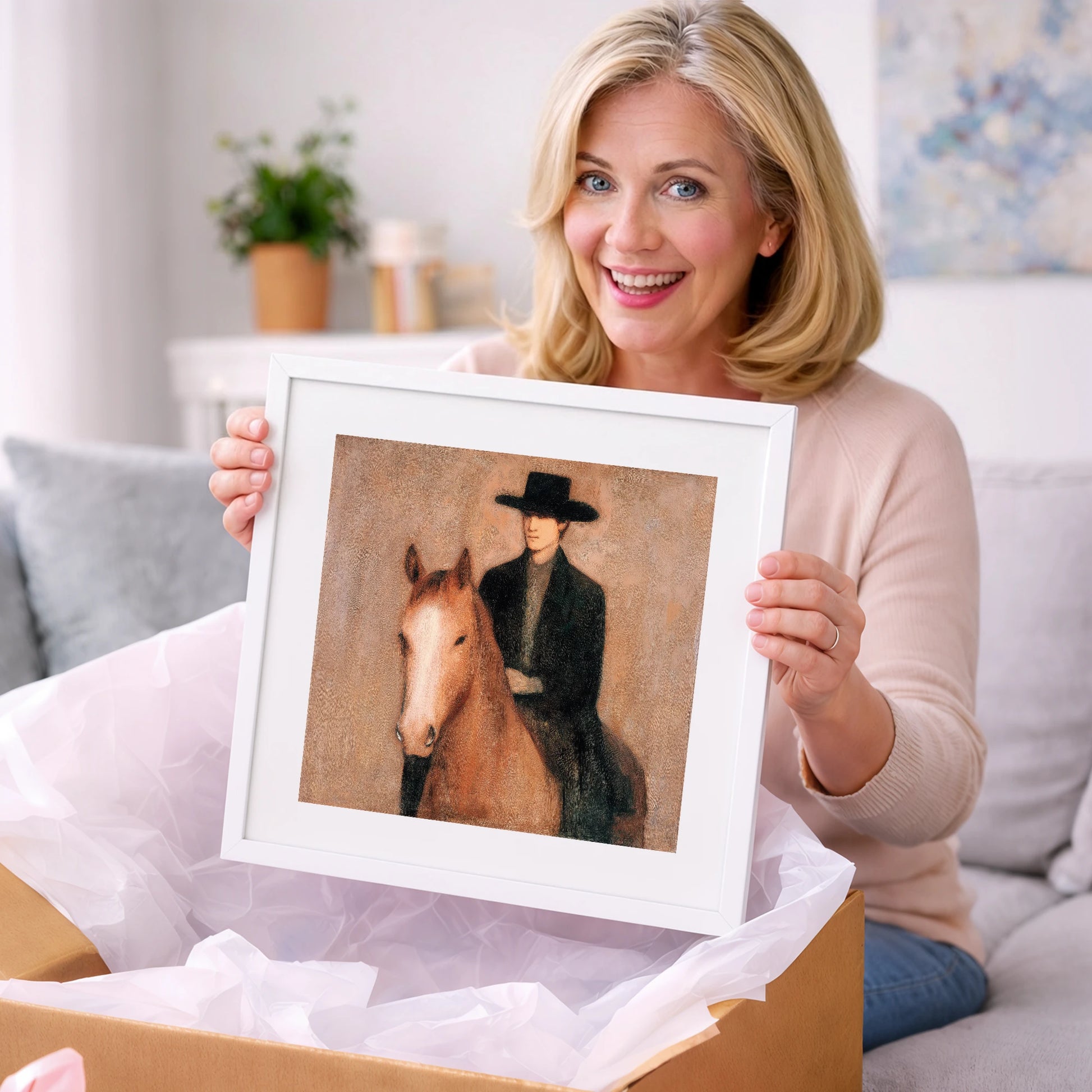 Serene Western Bond - western horse art gift idea for horse lovers
