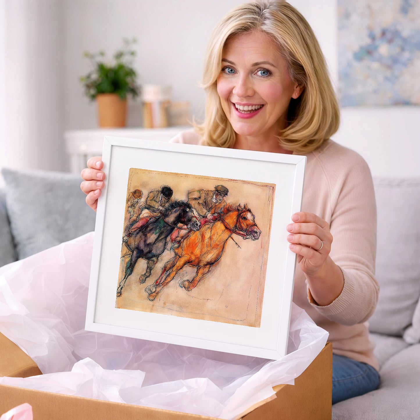 The Final Furlong - racing horse art gift idea for horse lovers