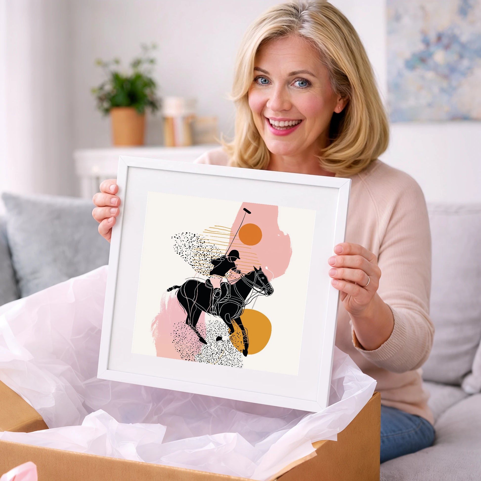 Modern Polo Strike - polo horse art gift idea for horse lovers