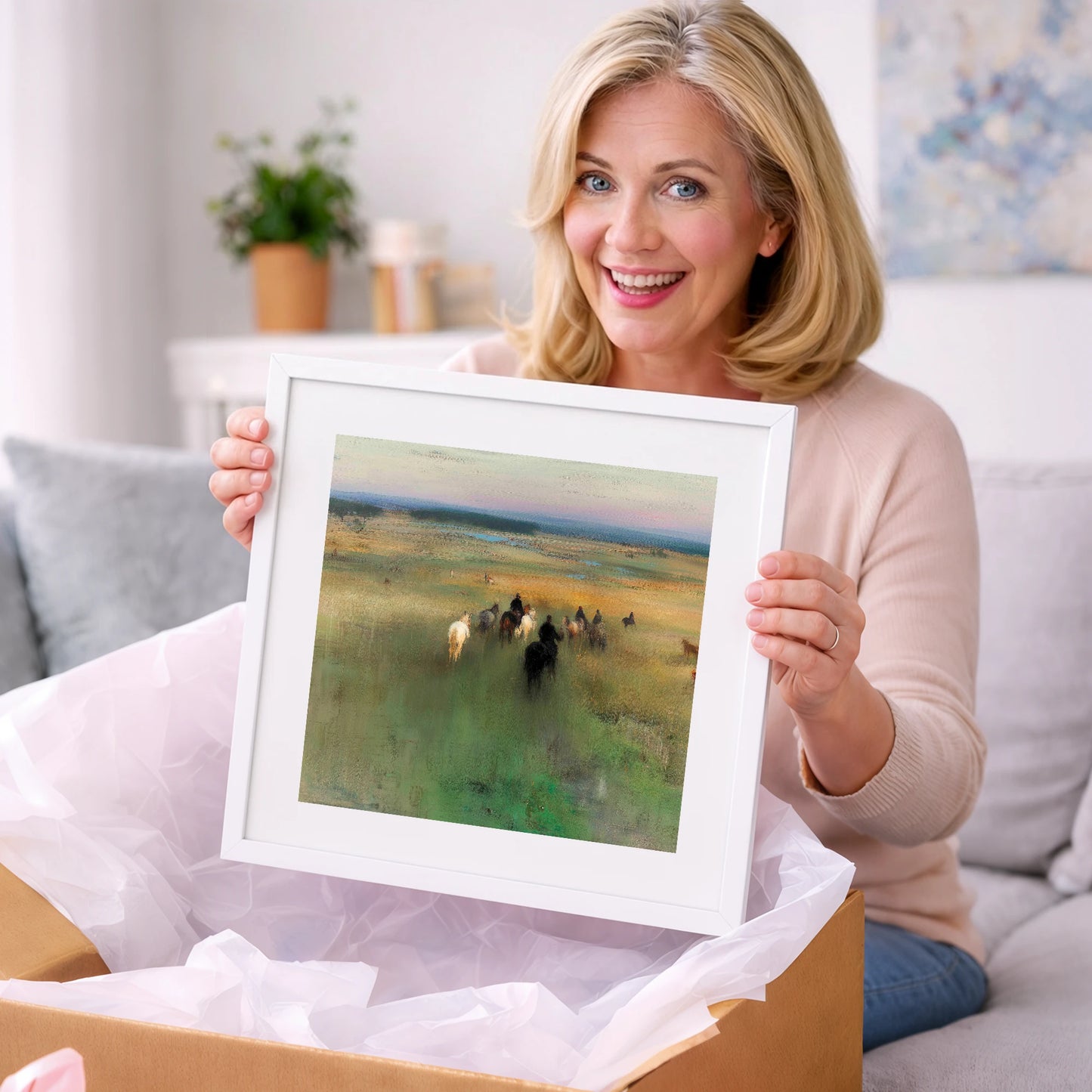 Riding Out - horse landscape art gift idea for horse lovers