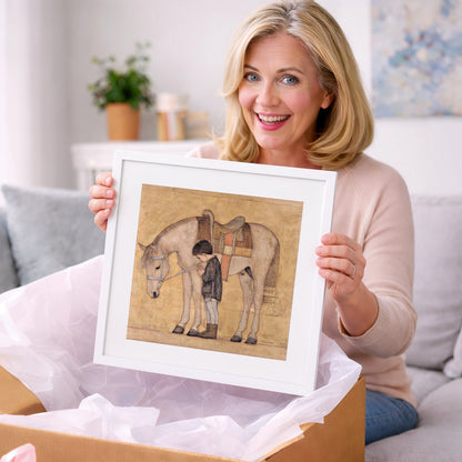 The Quiet Bond - horse & rider art gift idea for horse lovers
