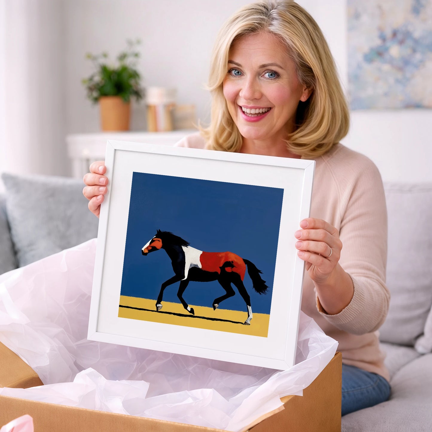 Vibrant Equine Stride - horse portrait art gift idea for horse lovers