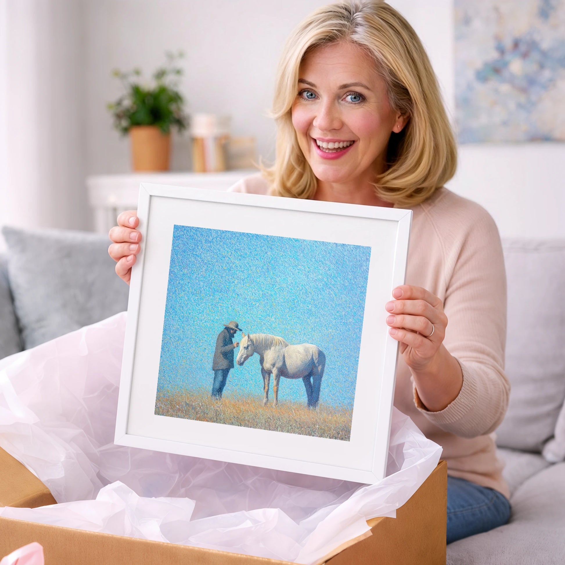 Luminous Connection - horse & rider art gift idea for horse lovers