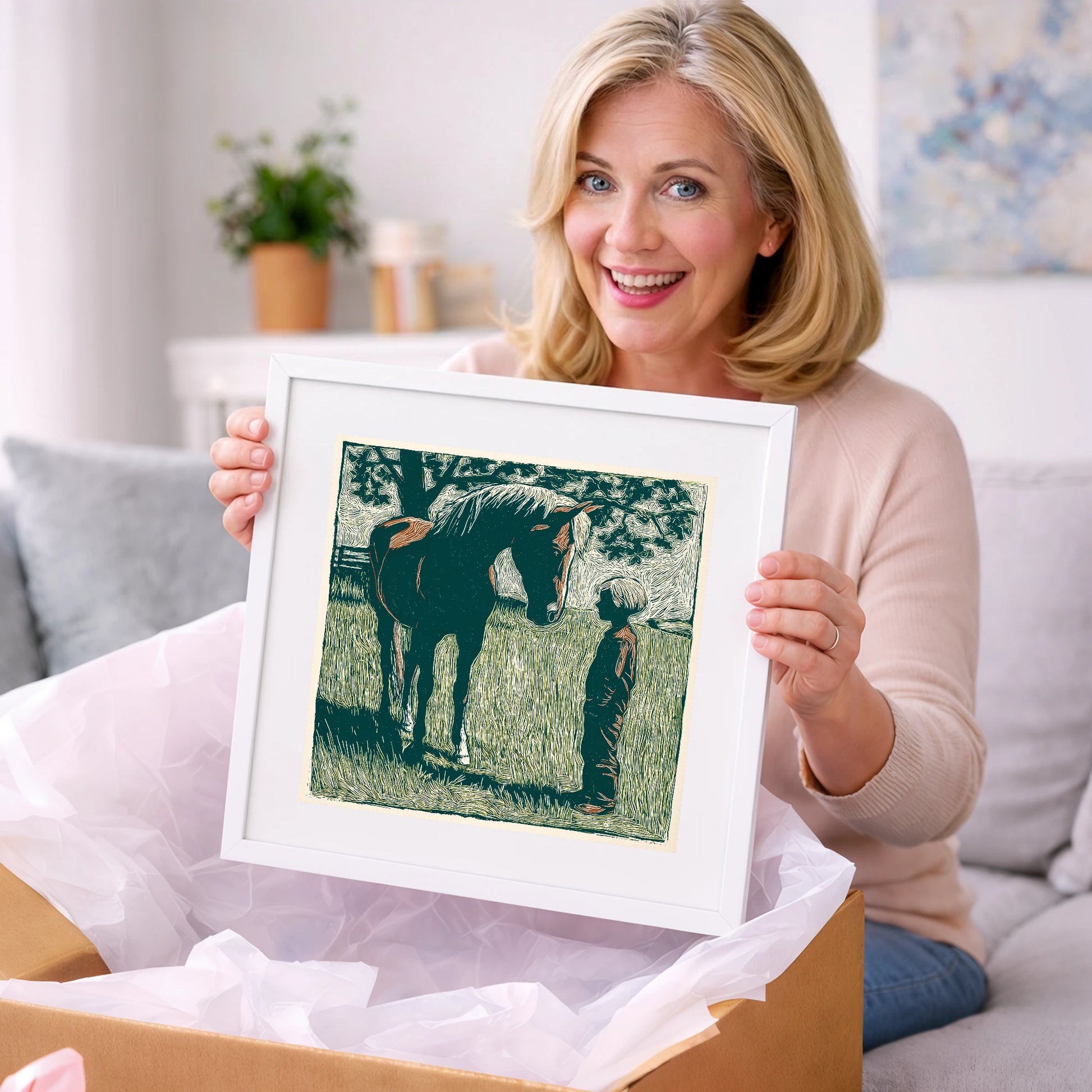 Kindred Spirits - horse & rider art gift idea for horse lovers