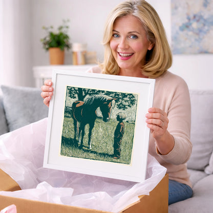 Kindred Spirits - horse & rider art gift idea for horse lovers