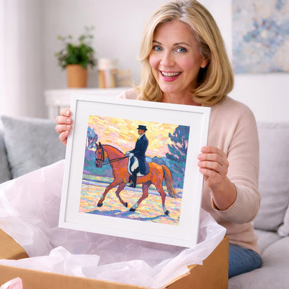 Painted Dressage Elegance - dressage horse art gift idea for horse lovers