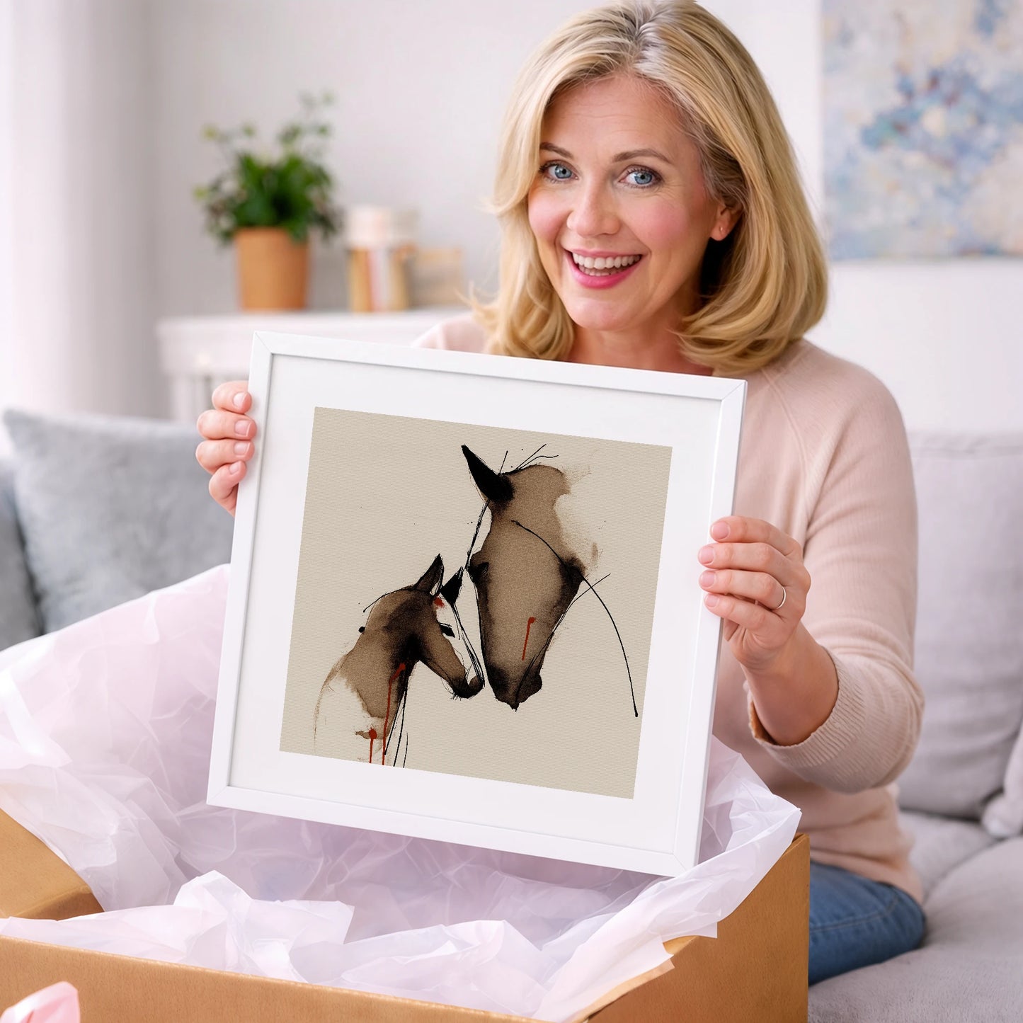 Unbreakable Bond - mare & foal art gift idea for horse lovers