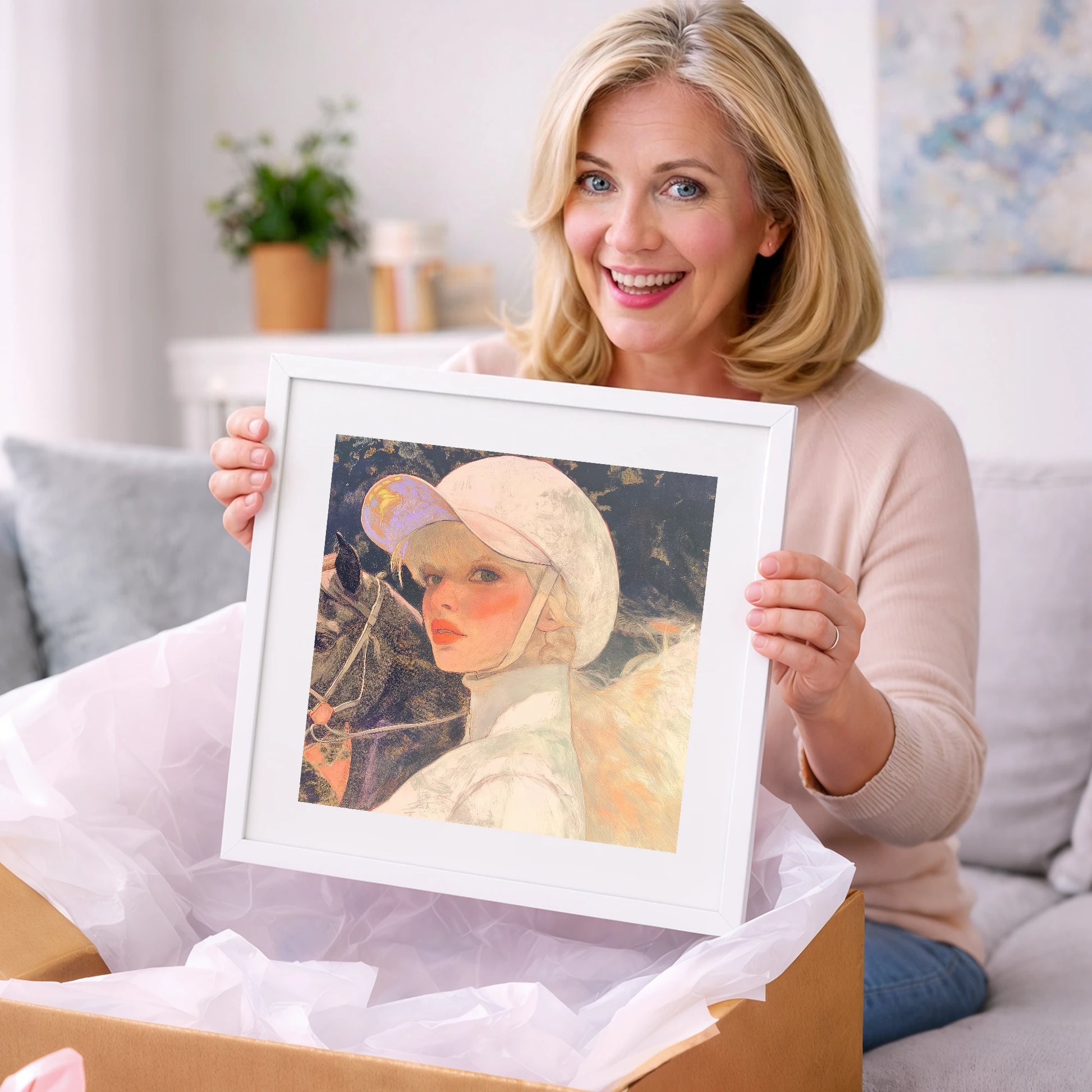 The Jockey's Gaze - racing horse art gift idea for horse lovers