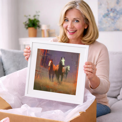 Haze and Embers - wild horses art gift idea for horse lovers