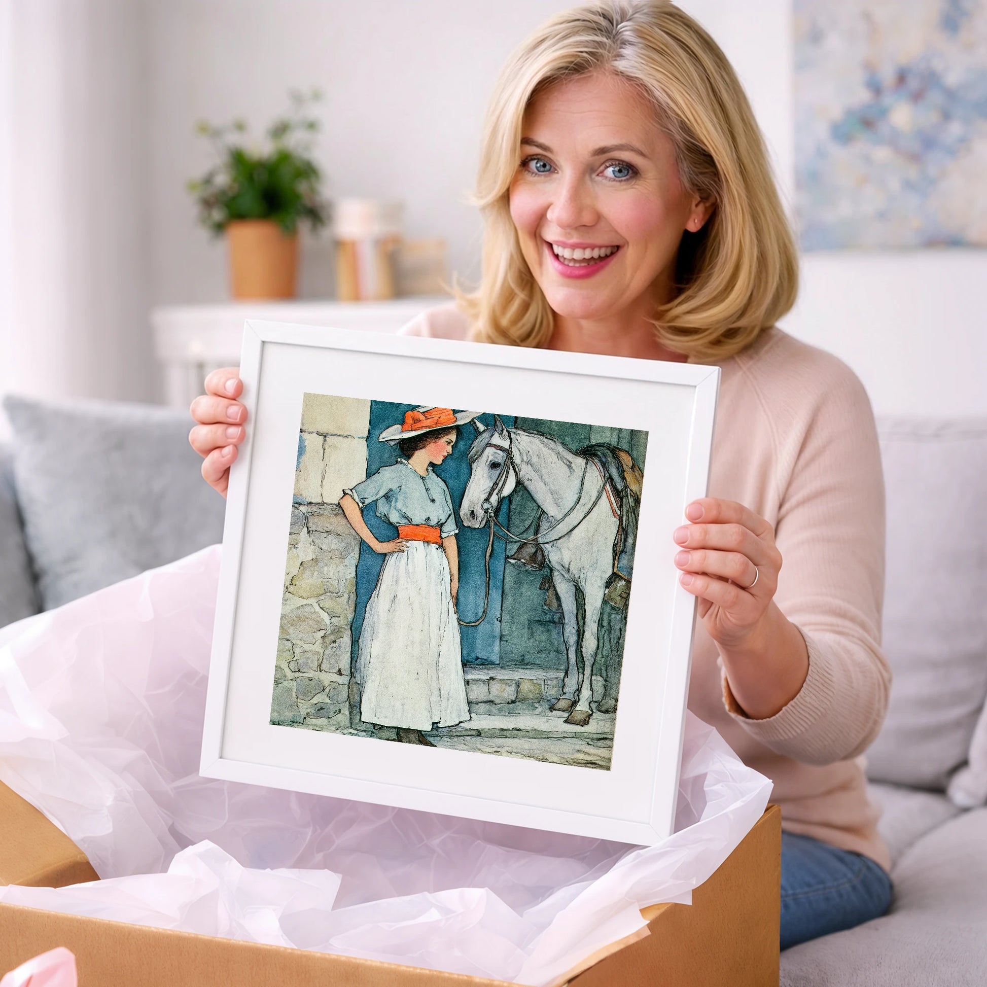 A Patient Companion - horse & rider art gift idea for horse lovers