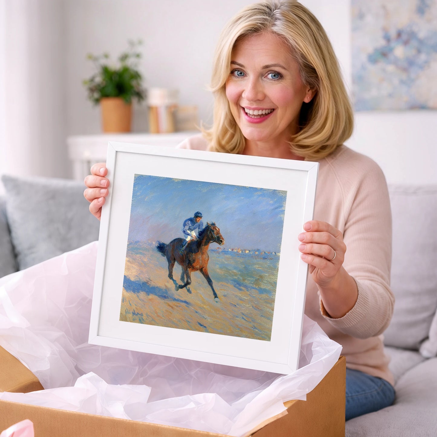 The Morning Gallop - racing horse art gift idea for horse lovers