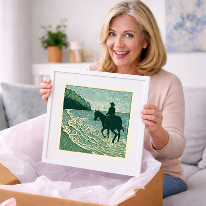 Edge of the Tide - beach horse art gift idea for horse lovers