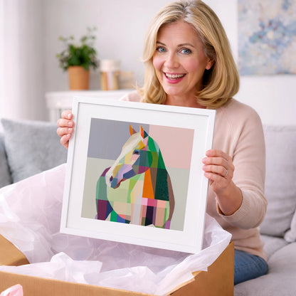 Prismatic Equine Profile - horse portrait art gift idea for horse lovers