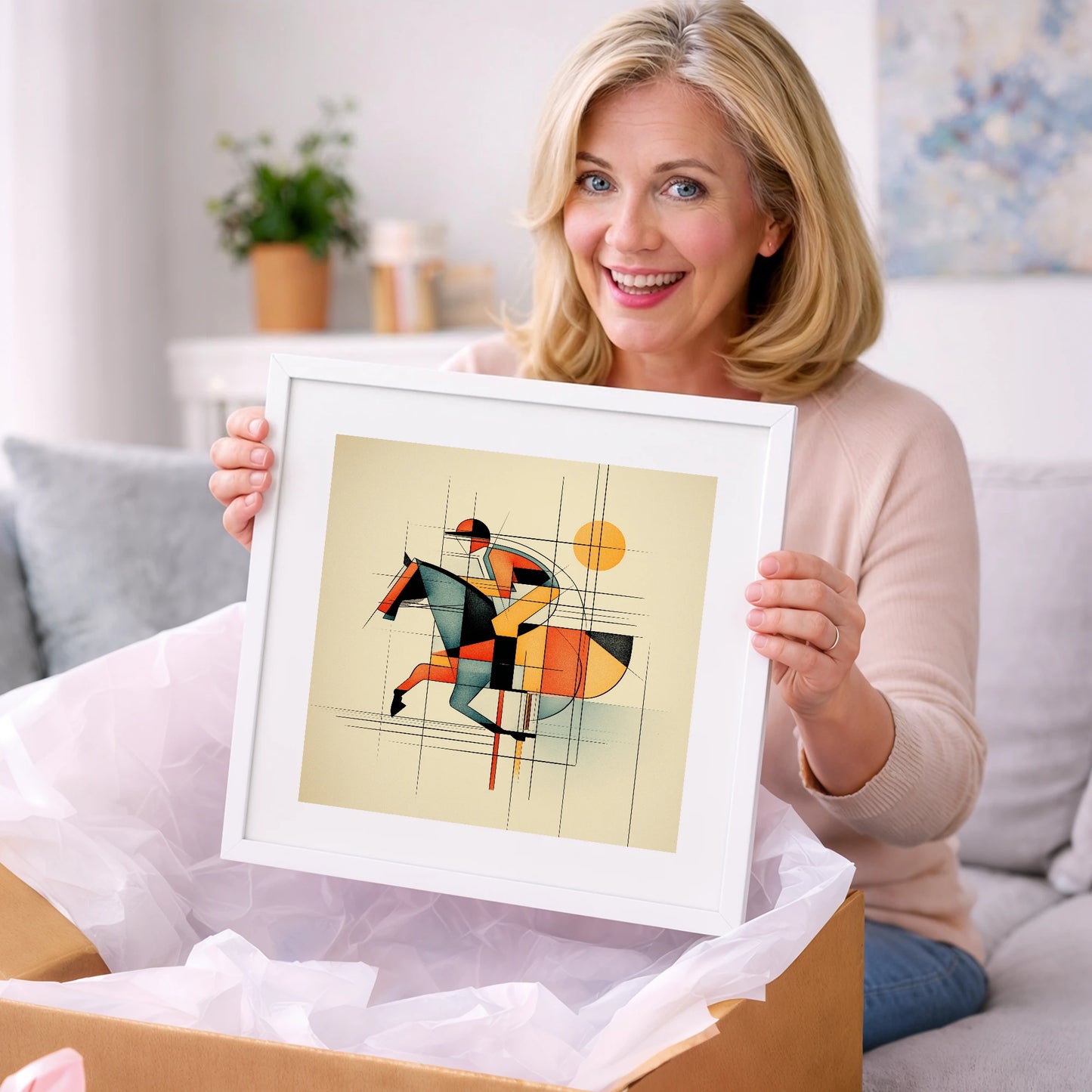 Rhythmic Racing Lines - racing horse art gift idea for horse lovers