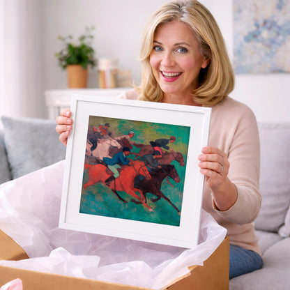 The Crimson Stride - racing horse art gift idea for horse lovers