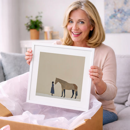 Silent Conversation - horse & rider art gift idea for horse lovers