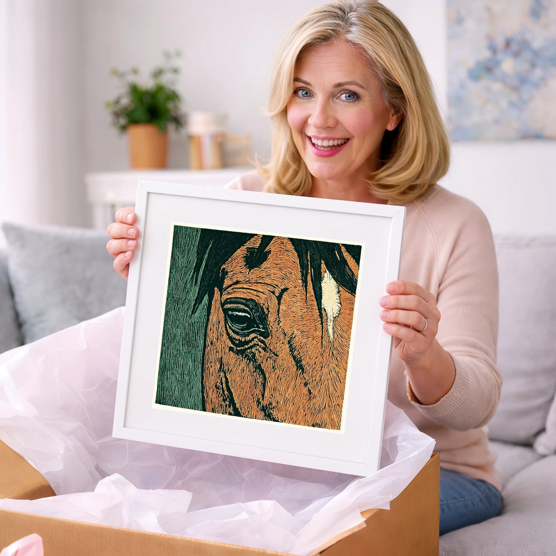 The Chestnut Gaze - horse portrait art gift idea for horse lovers