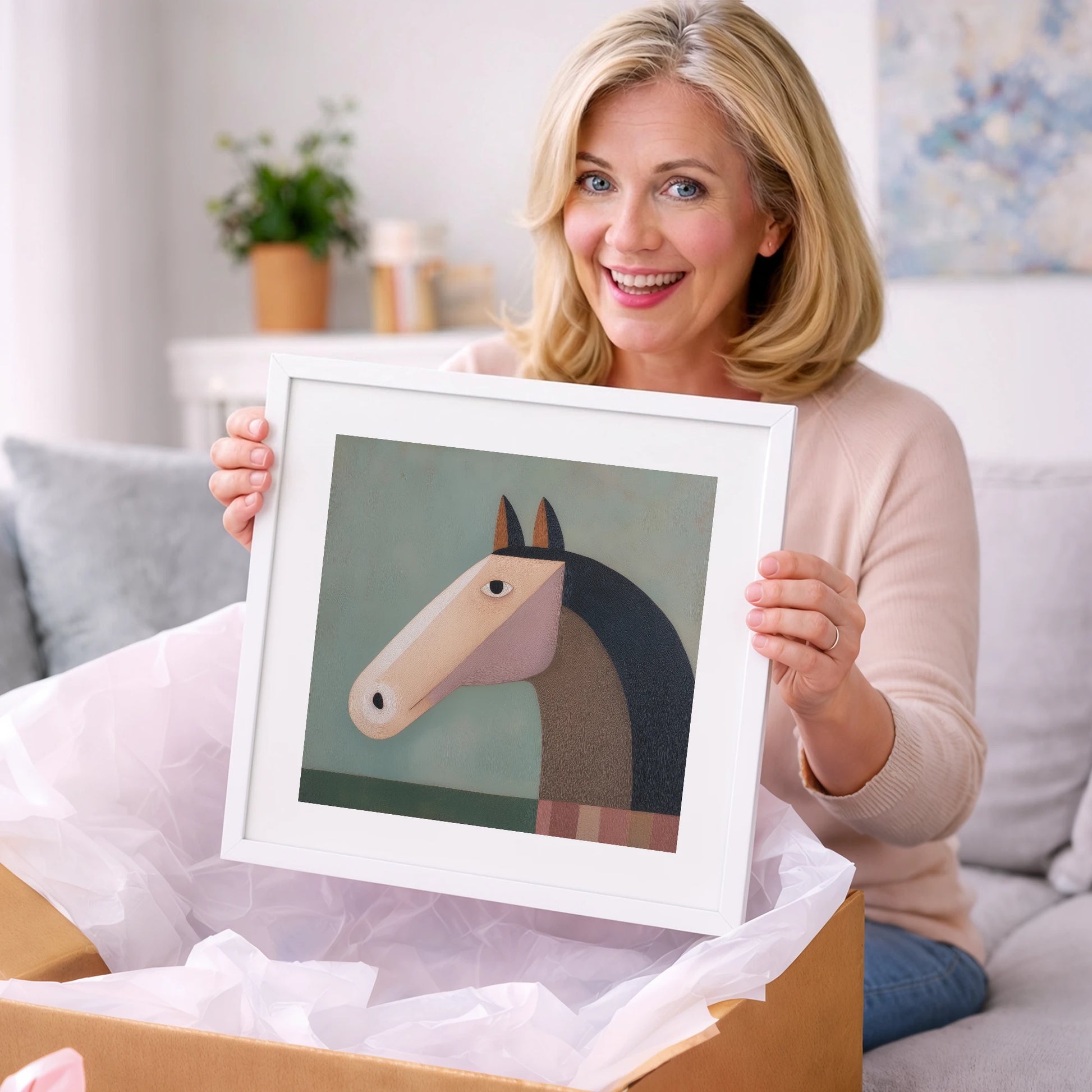 Modernist Equine Form - horse portrait art gift idea for horse lovers