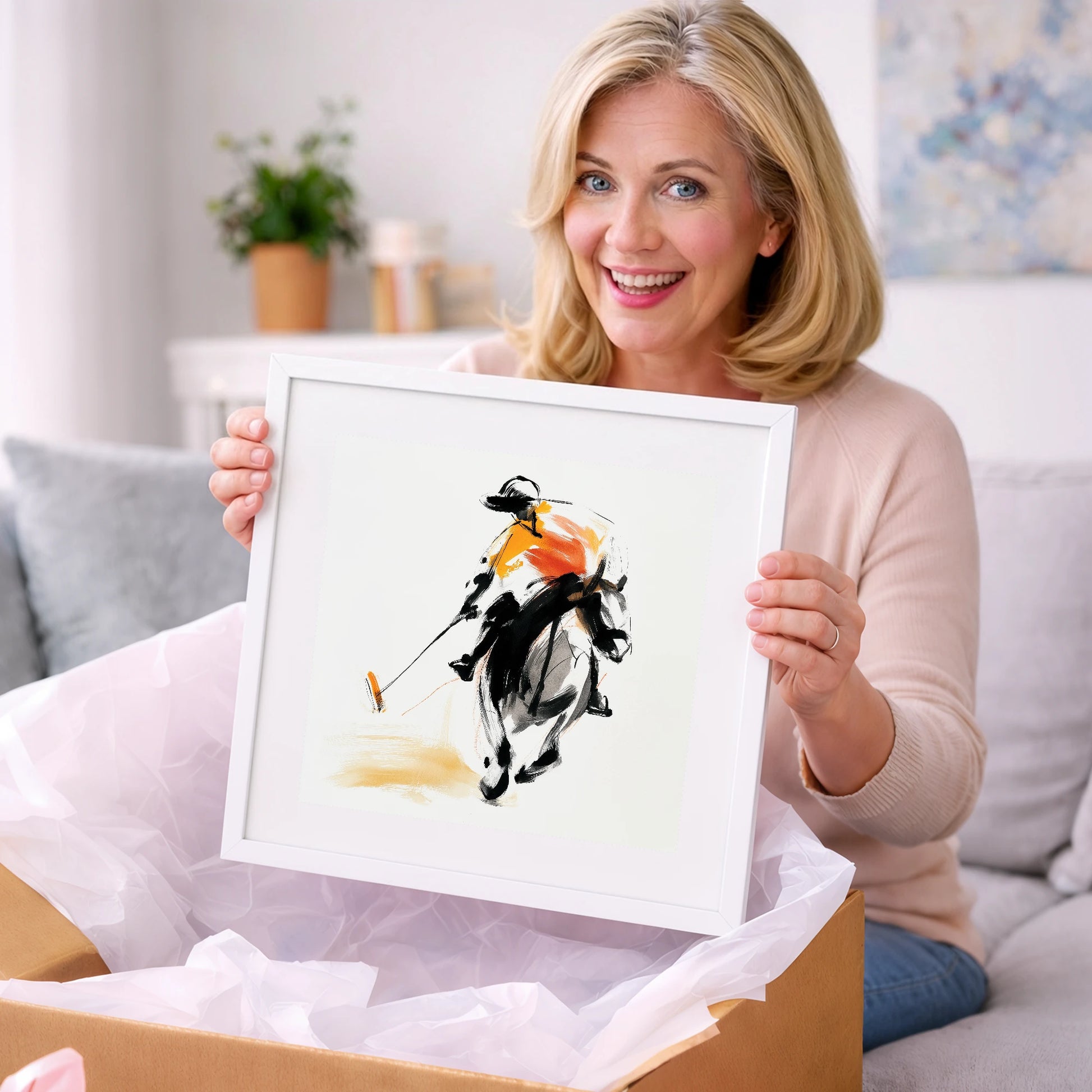 Amber Strike - polo horse art gift idea for horse lovers