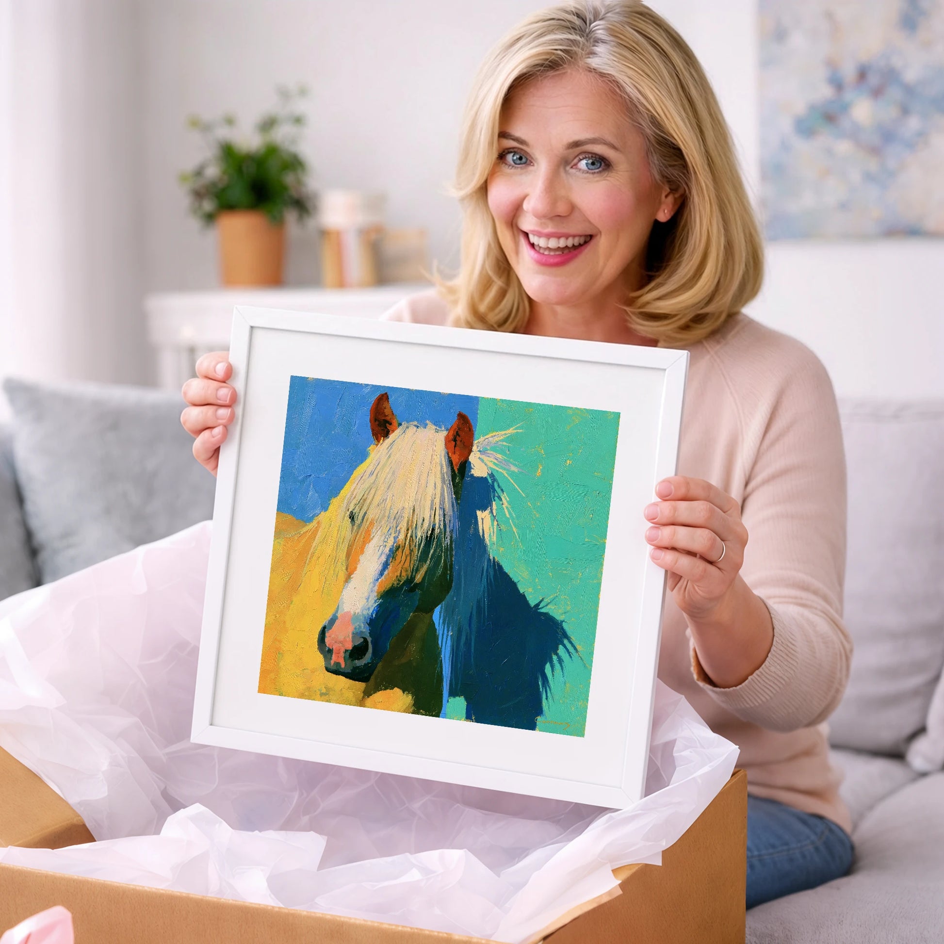 Vibrant Palomino Horse Portrait - horse breed art gift idea for horse lovers