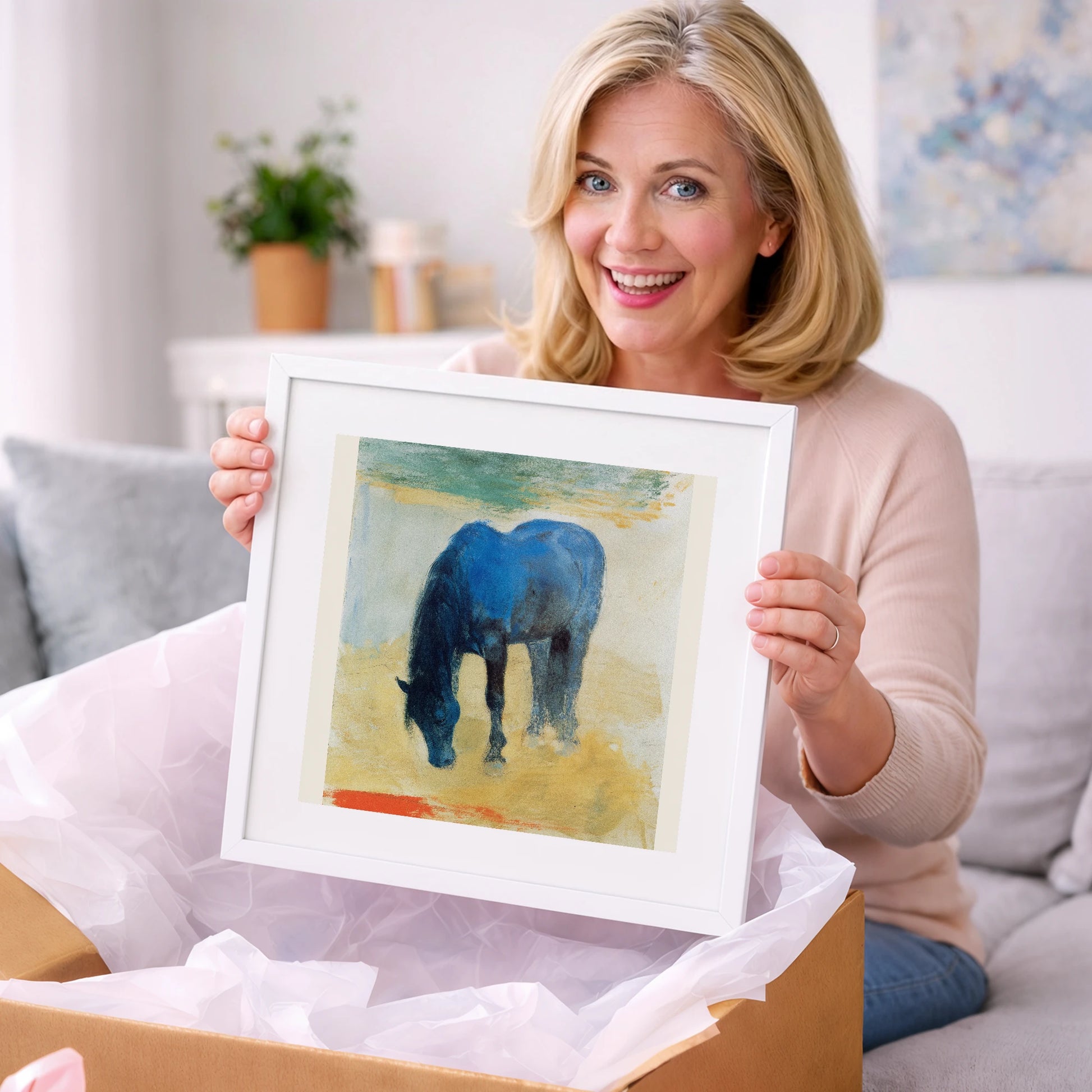The Cerulean Grazer - horse breed art gift idea for horse lovers
