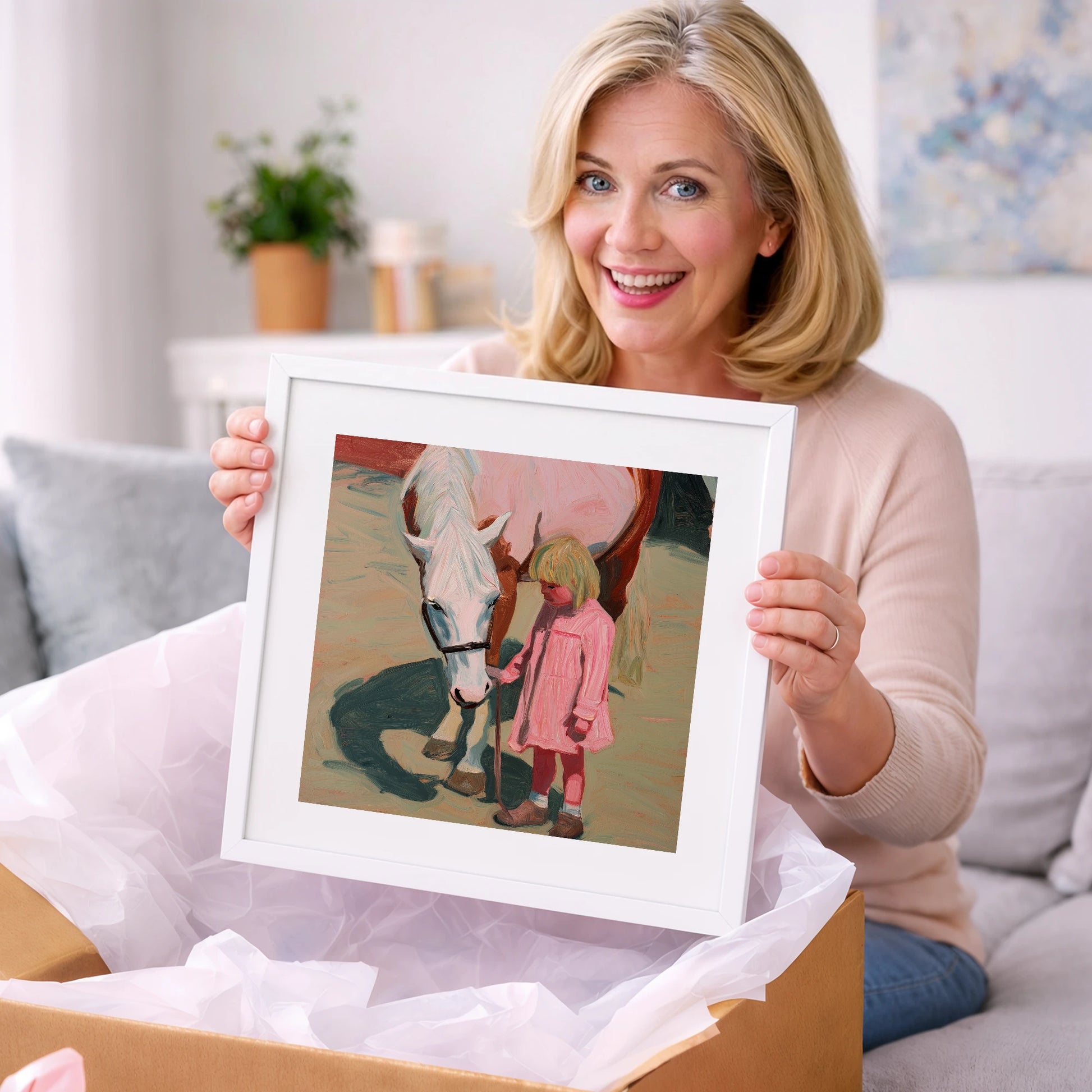 A Quiet Understanding - horse & rider art gift idea for horse lovers