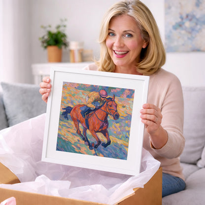 Vibrant Final Furlong - racing horse art gift idea for horse lovers