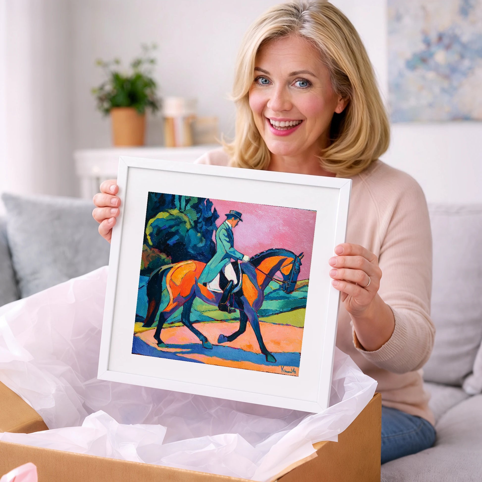 Bold Dressage Harmony - dressage horse art gift idea for horse lovers