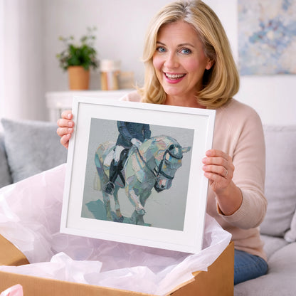 Collected In Pastel - dressage horse art gift idea for horse lovers