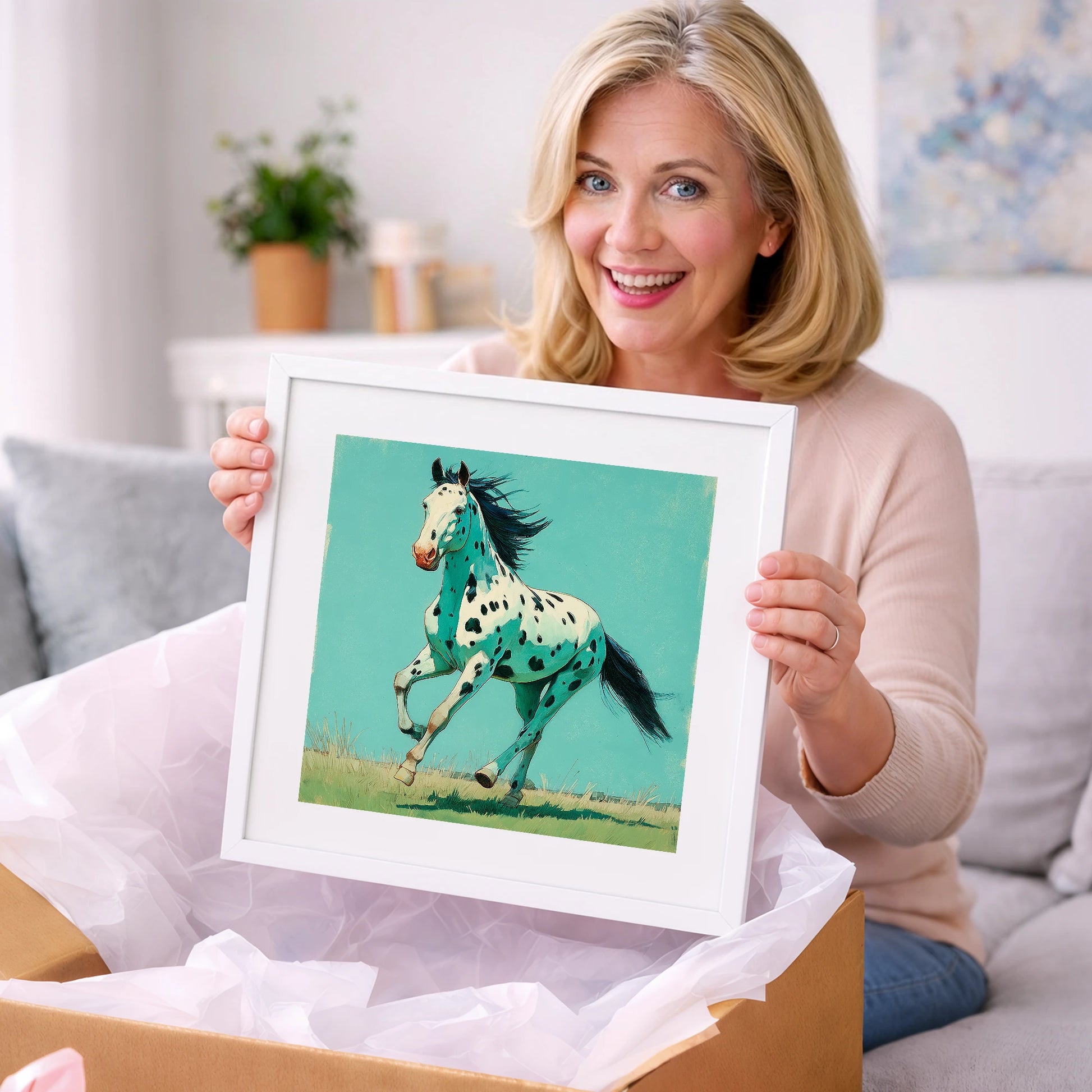 Teal Leopard Appaloosa - horse breed art gift idea for horse lovers