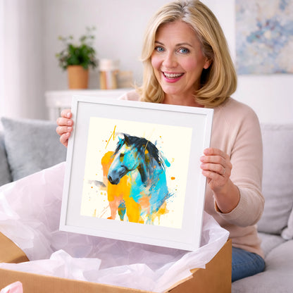 Azure Spirit - horse portrait art gift idea for horse lovers