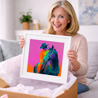 Neon Western Partnership - western horse art gift idea for horse lovers