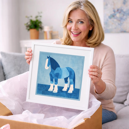 Cobalt Heavy Horse - horse breed art gift idea for horse lovers