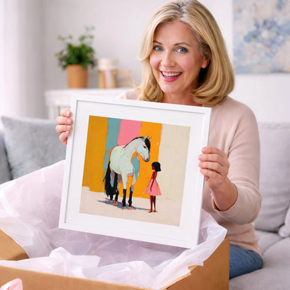 A Colourful Bond - horse & rider art gift idea for horse lovers
